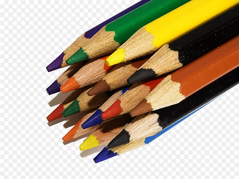 一摞彩色铅笔