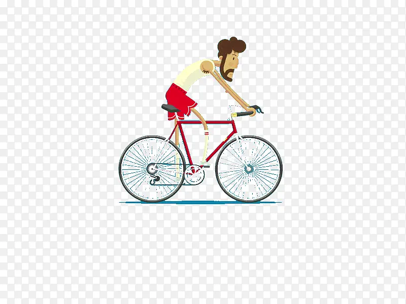 卡通骑自行车的人