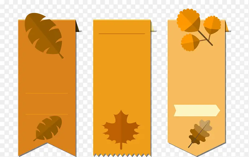 扁平化秋季树叶促销标签