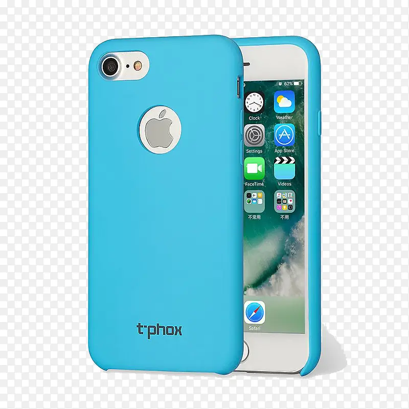 淡蓝色硅胶iphone7手机壳