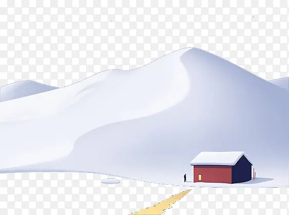 雪山下的房屋