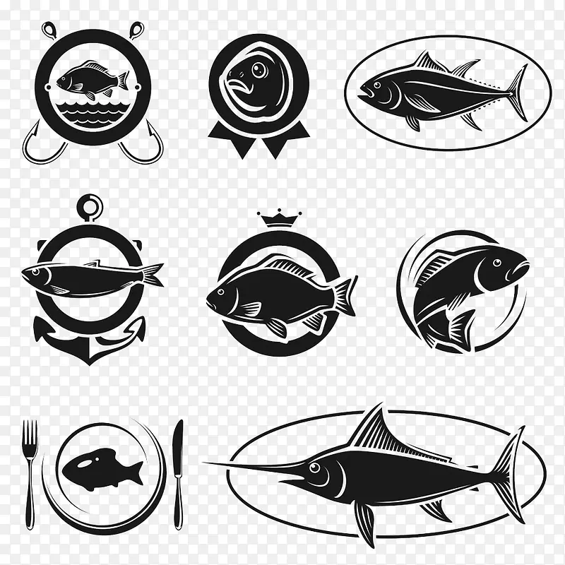 鱼肉美食logo设计图片