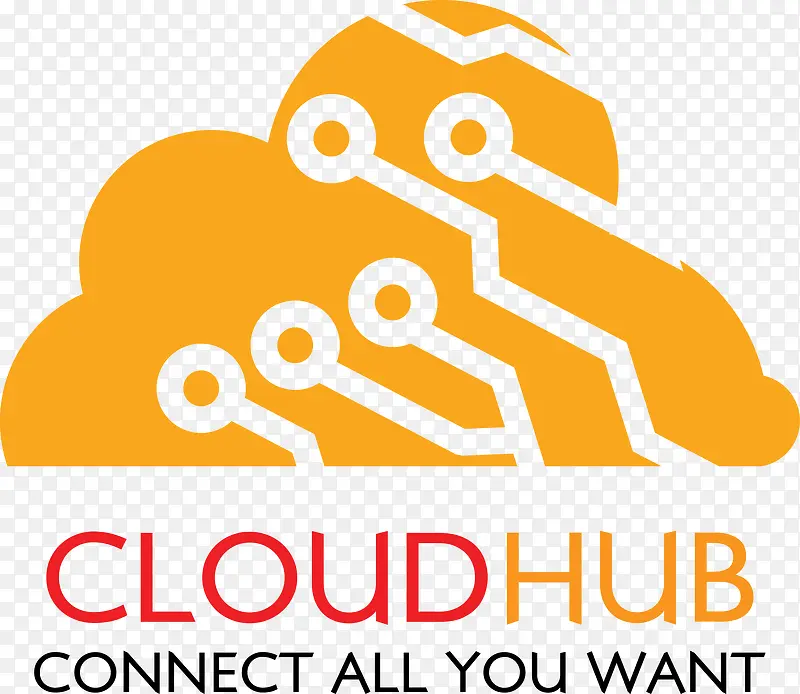 创意橙色云朵矢量logo图