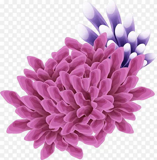 手绘粉紫色花纹海底生物