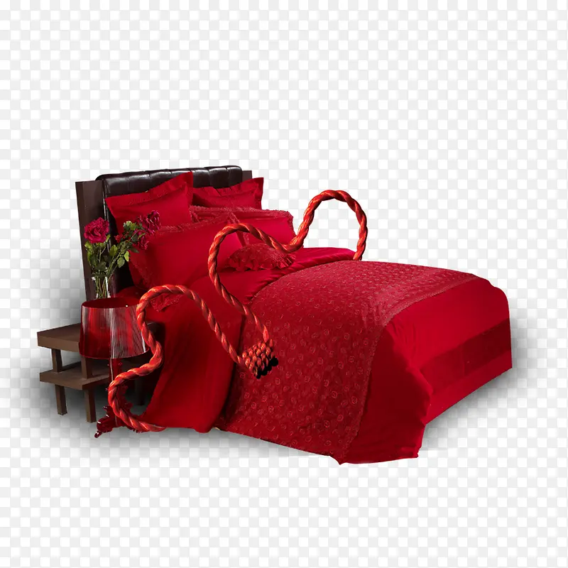 红色床品