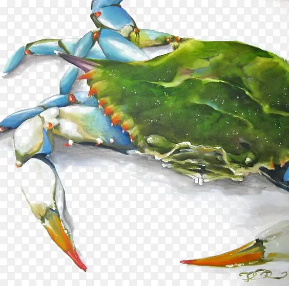 水彩手绘螃蟹