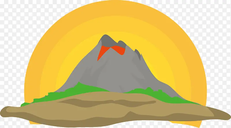 简约火山手绘矢量图
