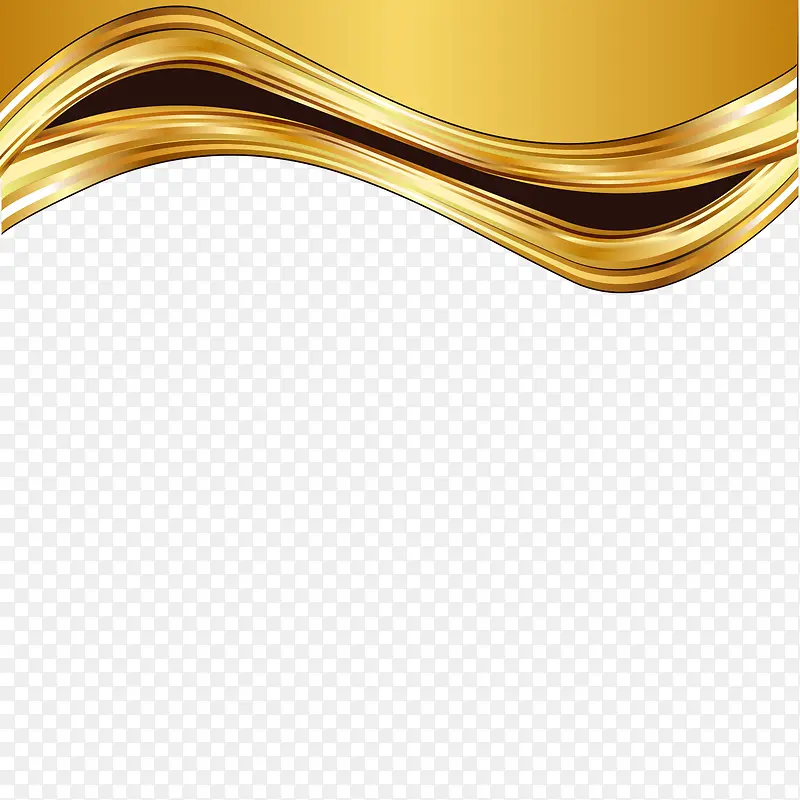 金色流线型线条装饰