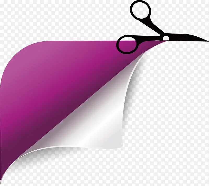 紫色矢量剪角