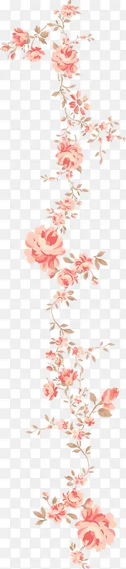 彩绘粉红牡丹花