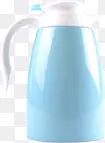 蓝色热水壶卡通创意