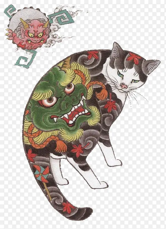 卡通祥云鬼怪纹身
