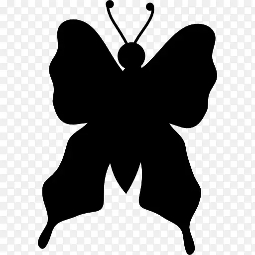 蝴蝶俯视黑色的剪影图标