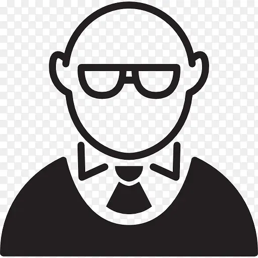 秃头的戴眼镜的男人图标