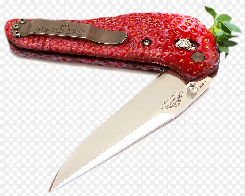 草莓外壳的折叠水果刀