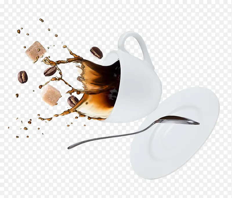 咖啡杯中飞溅的咖啡图片
