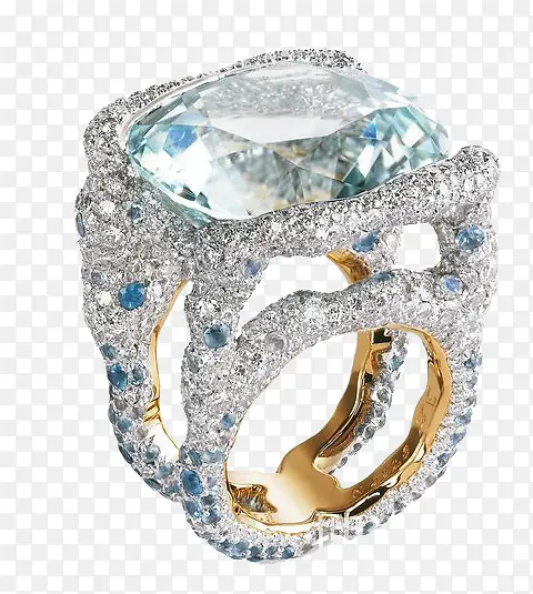超级大宝石钻石戒指
