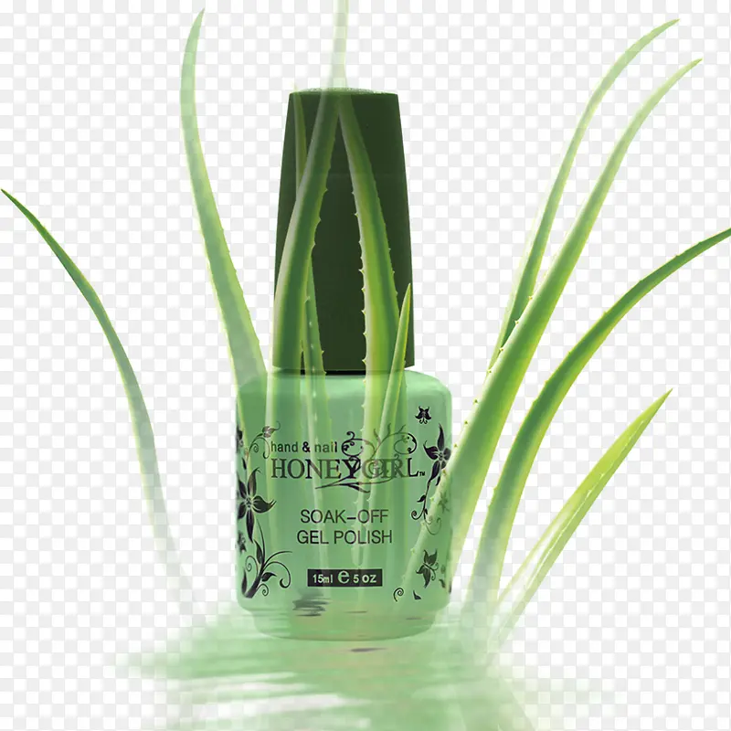 绿草清新指甲油瓶