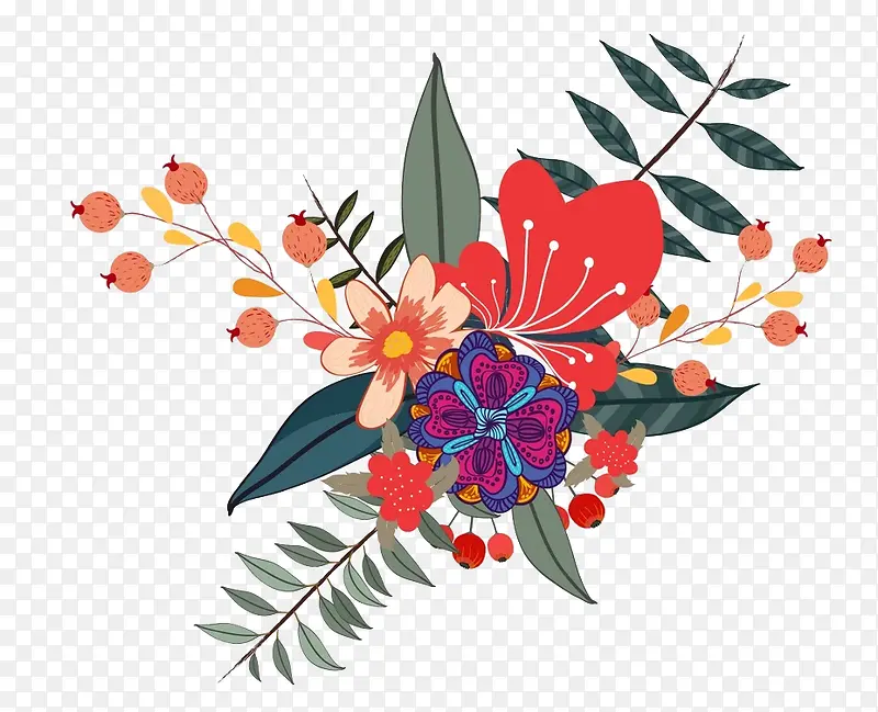 手绘花卉装饰图案