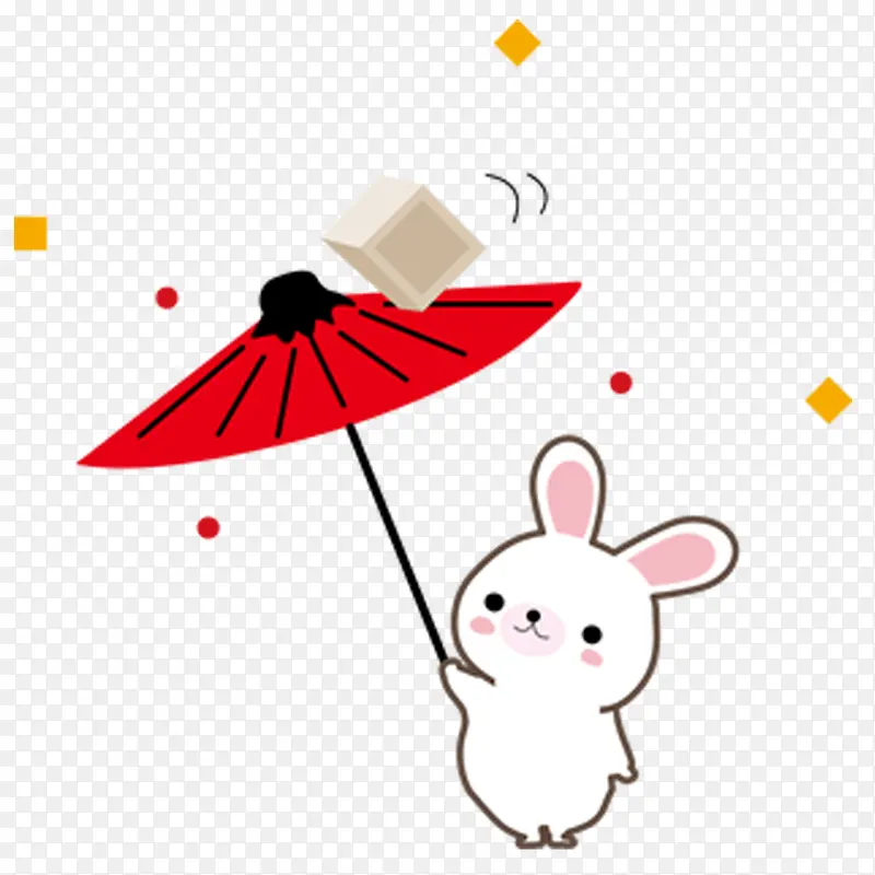 打伞的小白兔