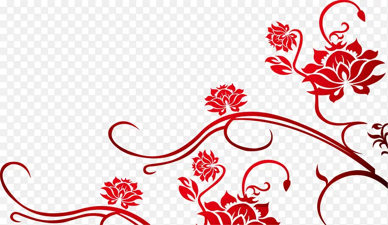 红色花纹典雅设计
