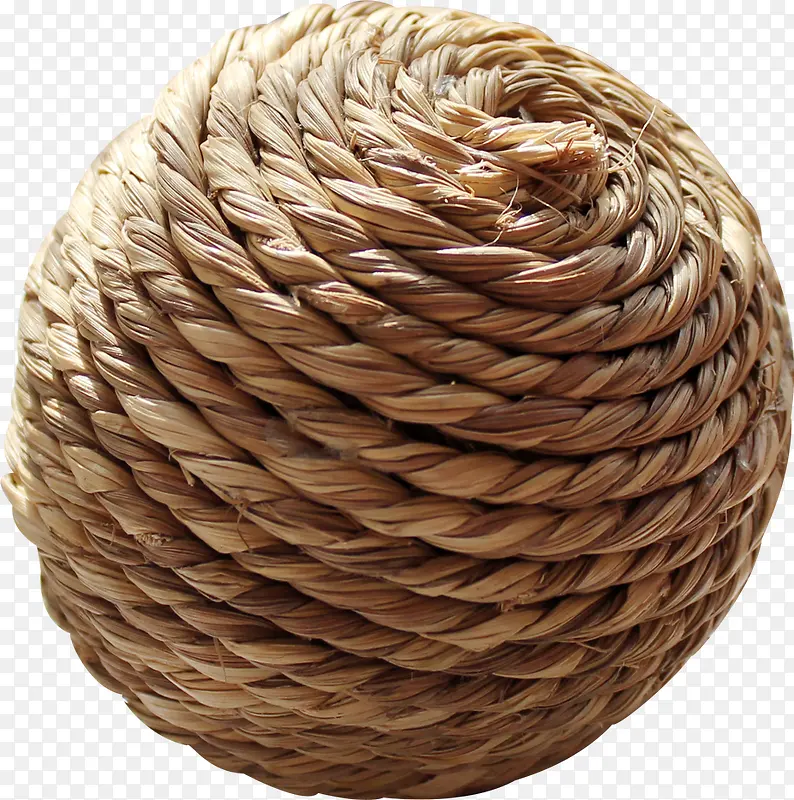 棕色漂亮枯草编织绳团