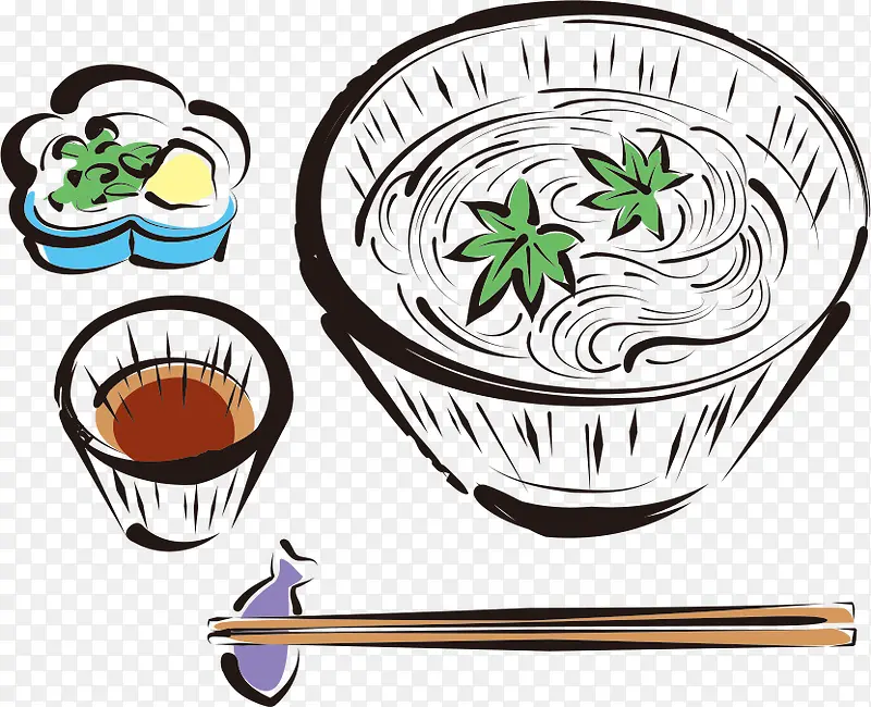 手绘饭矢量素材