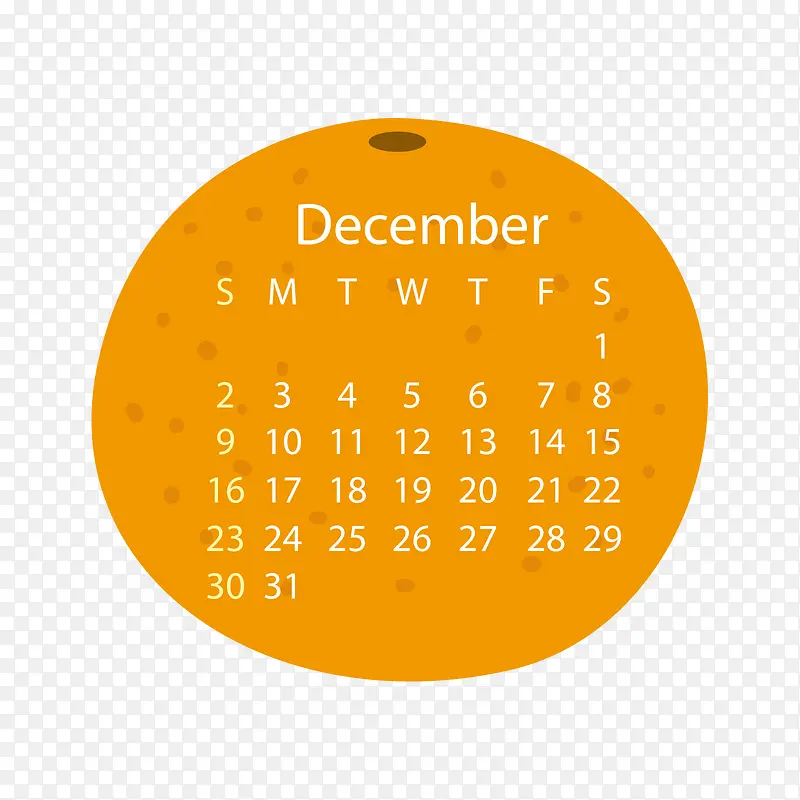 黄色橙子2018年12月日历