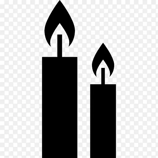 两个燃烧的蜡烛图标