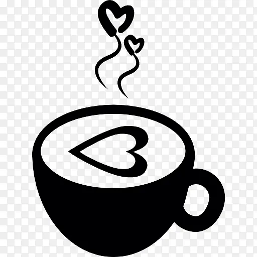 热咖啡杯的心图标