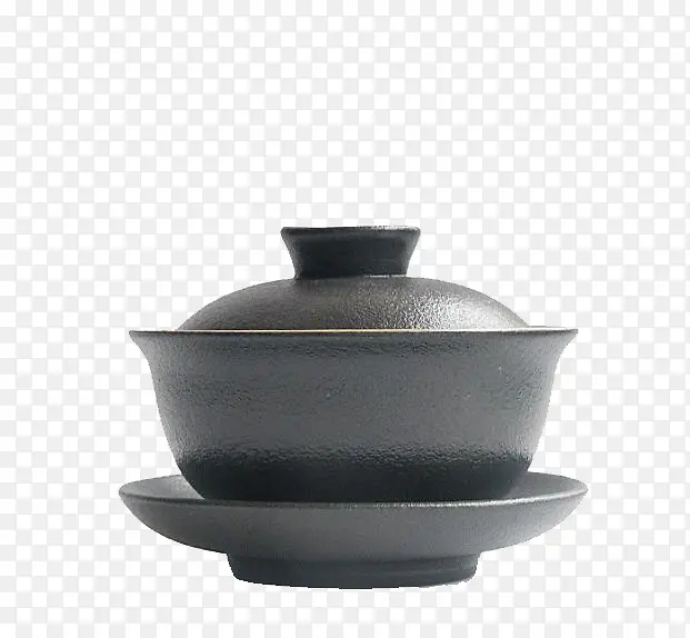 粗陶盖碗茶具