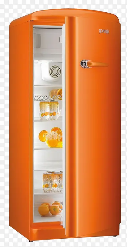 橘色大型冰箱