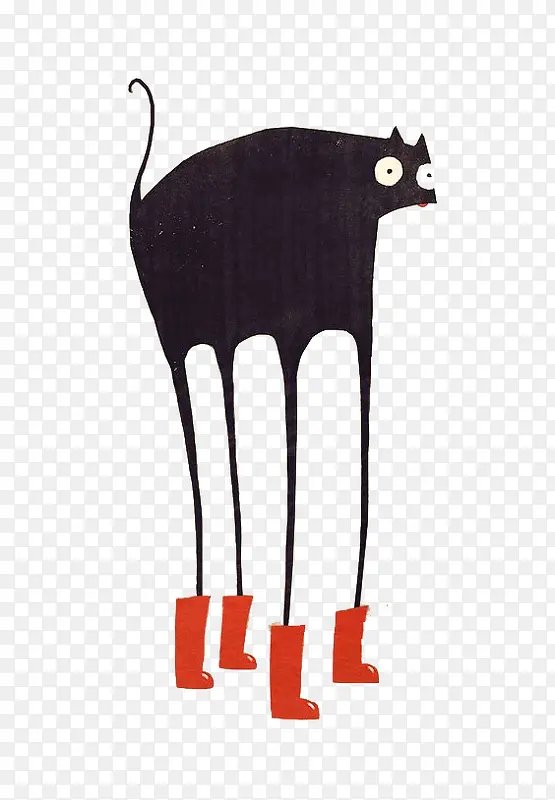 长腿黑猫