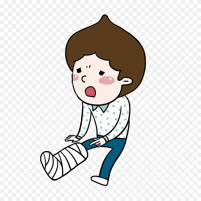 卡通受伤的男孩PNG