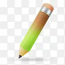 铅笔绿色棕色图标