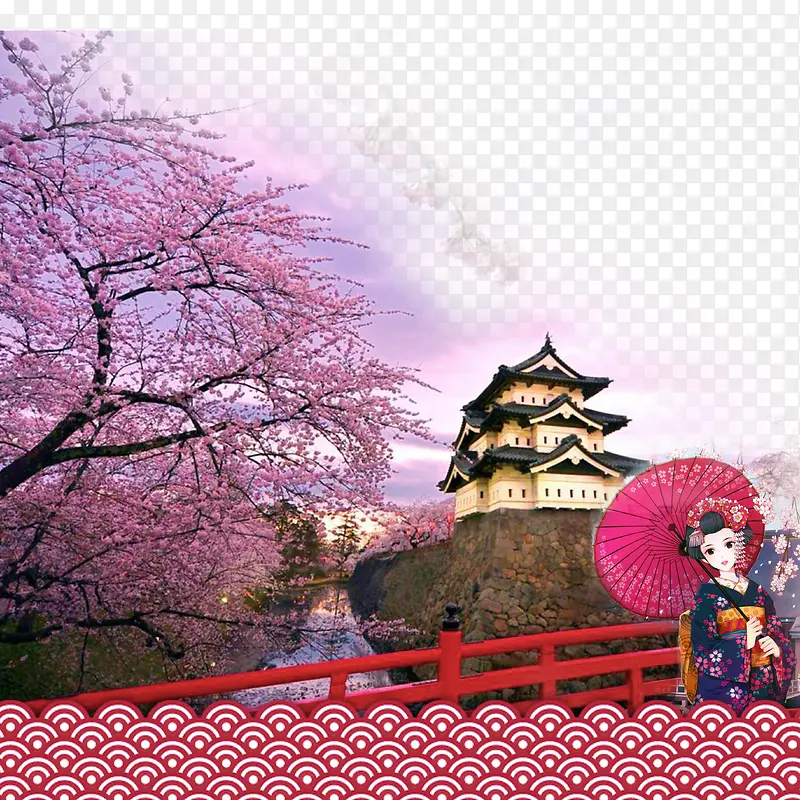 日本樱花节旅游宣传画