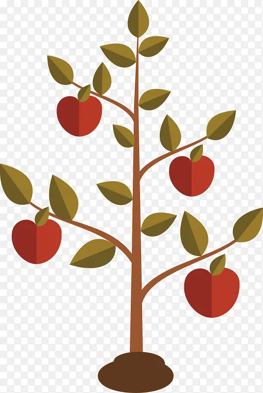 扁平化设计的苹果树