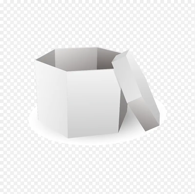 矢量盒子立体拟真白色六边形