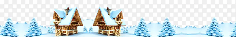 冬天的房子圣诞节元素