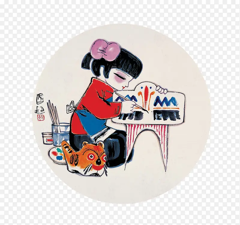 画画女孩