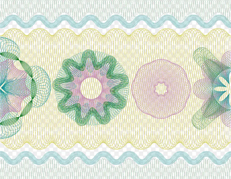 防伪团花花纹设计矢量素材