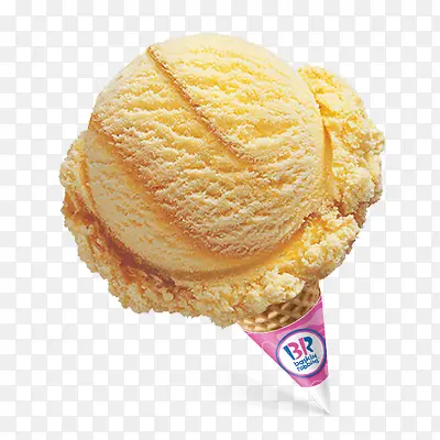黄色冰淇淋蛋卷球形