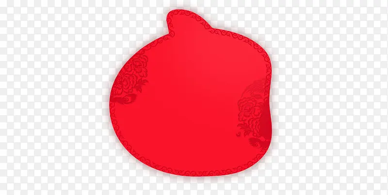 中国风红色圆形手绢