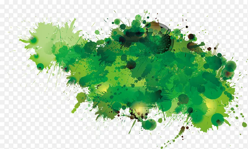 绿色墨水喷画素材