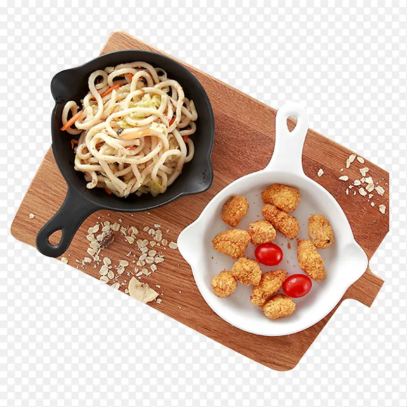黑白焗饭盒子和菜板