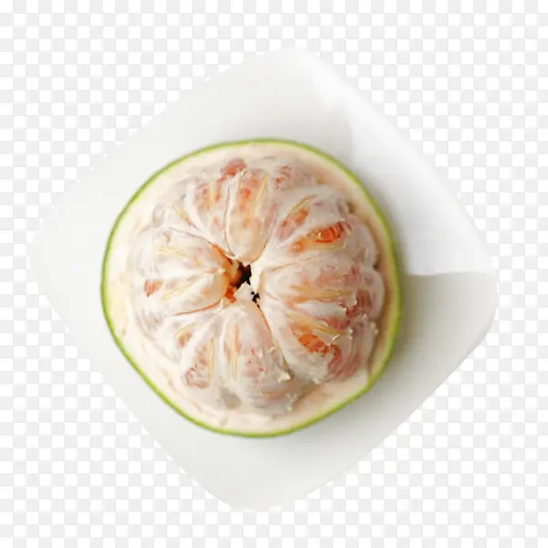 盘子里的水果蜜柚