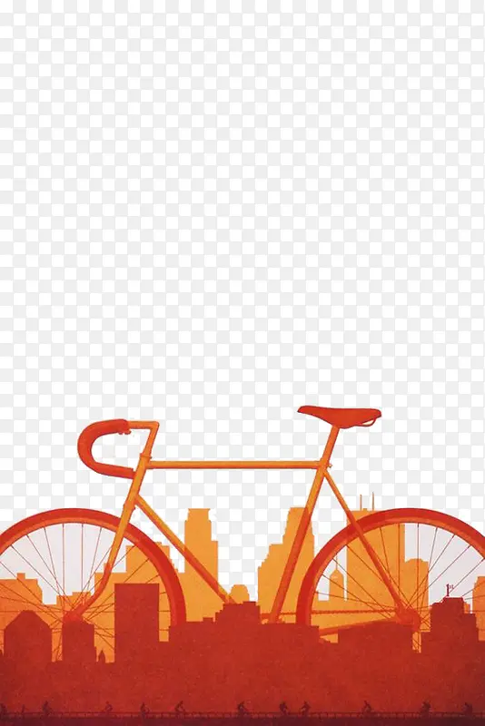 橘色自行车