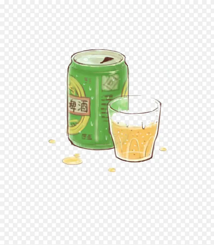 卡通手绘啤酒