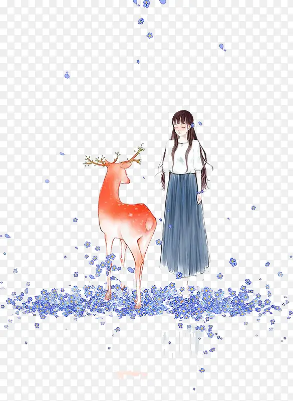 水彩女孩