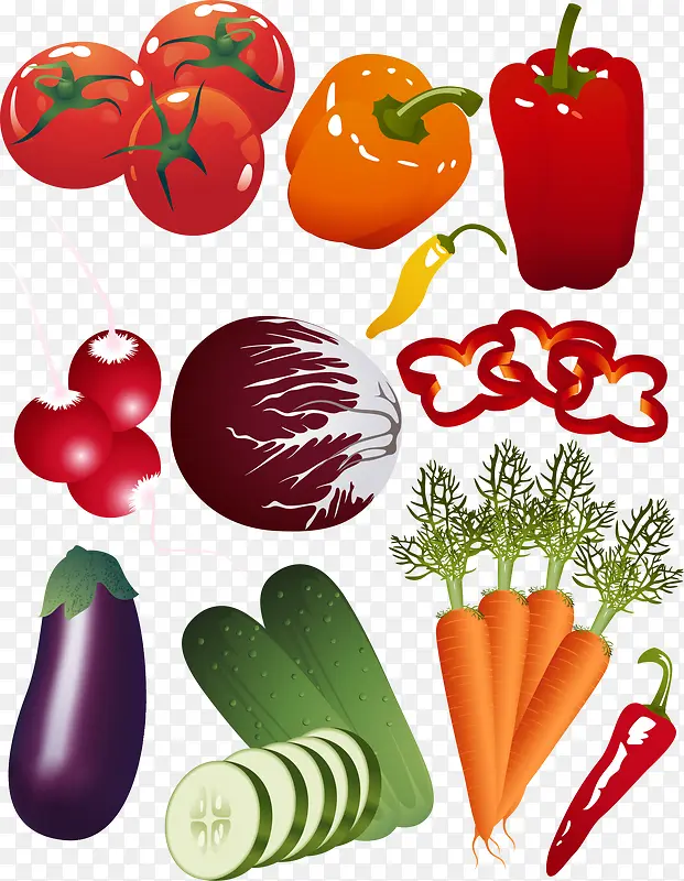 矢量元素水果和蔬菜